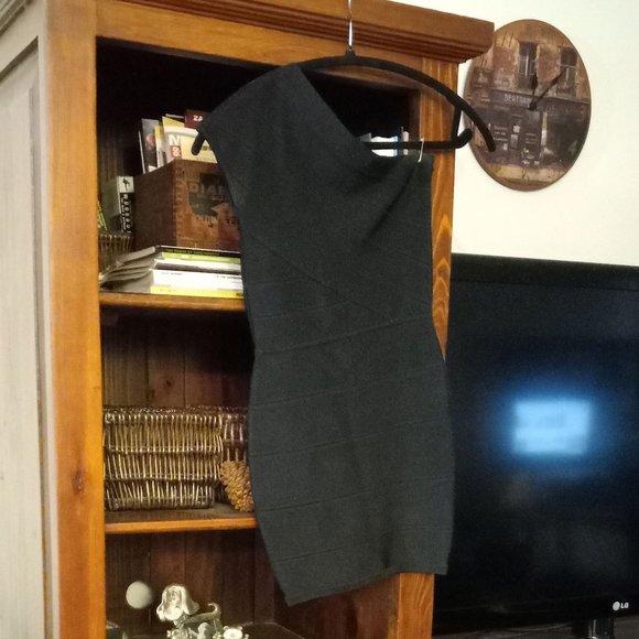 BODYCON MINI ONE SHOULDER DRESS SIZE XXS - Picture 2 of 5
